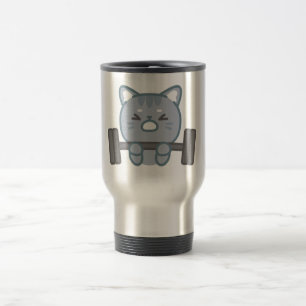 Mug De Voyage mignon chat gymnase design   chat gym amant design