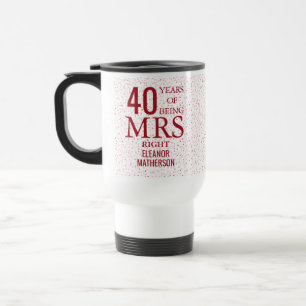 Mug De Voyage Mme Right Fun 40e anniversaire de mariage Rubis Cœ
