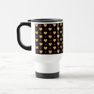 Mug De Voyage Modèle de coeurs dorés de la Saint-Valentin-23655
