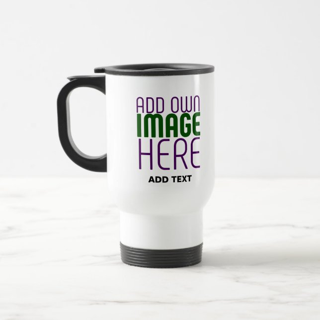 MUG DE VOYAGE MODÈLE DE TEXTE D'IMAGE BLANCHE SIMPLE MODERNE (Gauche)