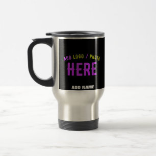 MUG DE VOYAGE MODERNE ET MODERNE PERSONNALISABLE NOIR VÉRIFIÉ