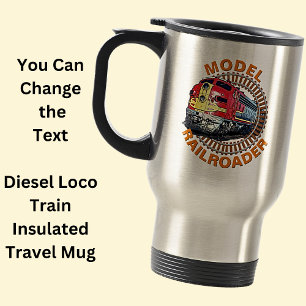 Mug De Voyage Modifier le modèle de texte Railroader Red Yellow