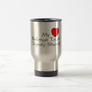 Mug De Voyage Mon coeur appartient à shérif adjoint