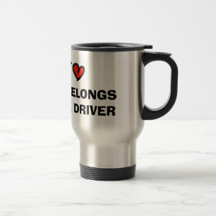 Mug De Voyage Mon coeur appartient à un camionneur de voyage mu