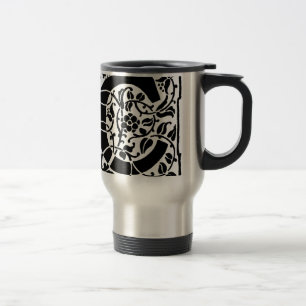 Mug De Voyage Monogramme C initial. Nom floral Motif Customisé