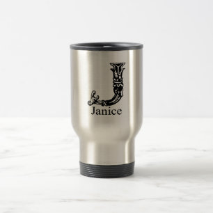 Mug De Voyage Monogramme de fantaisie : Janice