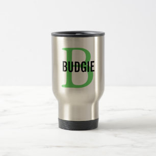 Mug De Voyage Monogramme d'oiseau de perruche