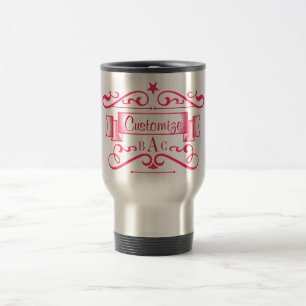 Mug De Voyage Monogramme et texte personnalisé