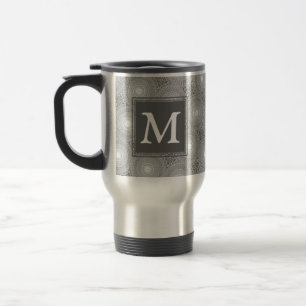 Mug De Voyage Monogramme gris cercles motif