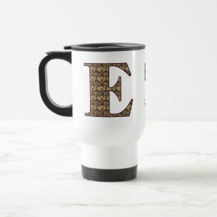 Mug De Voyage Monogramme Initiale E Floral Vintage Personnalisé