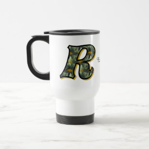 Mug De Voyage Monogramme Initiale R Art Floral Daisy Personnalis