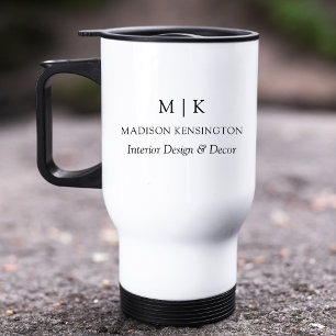 Mug De Voyage Monogramme minimaliste ou ajouter un logo