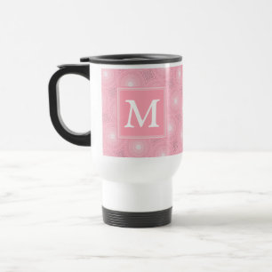 Mug De Voyage Monogramme rose cercles motif