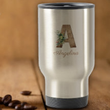 Monogramme Une lettre de bois fleur rouge