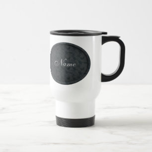 Mug De Voyage Monogramme Votre Nom Fleurs Noires Personnalisé