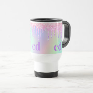 Mug De Voyage Monographie des gouttes rose holographique