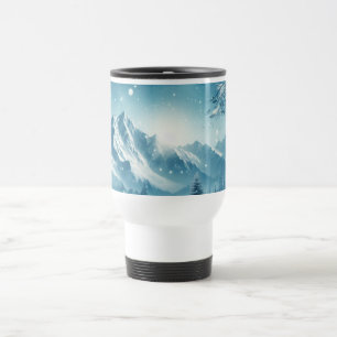 Mug De Voyage Montagne d'hiver de neige