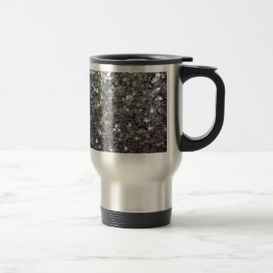 Mug De Voyage Mosaïque argentée colorée scintillante