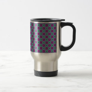 Mug De Voyage Motif à fleurs magenta, rose et verte