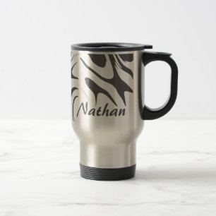 Mug De Voyage Motif Abstrait Tourbillonnant Gris Personnalisé