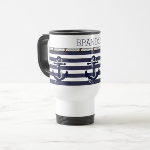 Mug De Voyage Motif Ancre nautique Choisissez votre couleur Pers