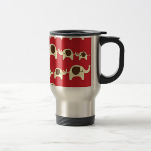 Mug De Voyage Motif animal mignon de rouge de cerise d'éléphan