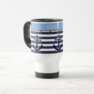 Mug De Voyage Motif d'ancre nautique Choisissez votre couleur pe