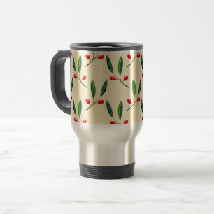Mug De Voyage Motif de baies rouges illustrées modernes