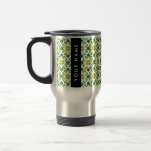 Mug De Voyage Motif de feuille, feuilles vertes, votre nom