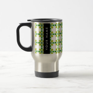 Mug De Voyage Motif de feuille, feuilles vertes, votre nom