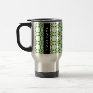 Mug De Voyage Motif de feuilles, feuilles vertes, votre nom
