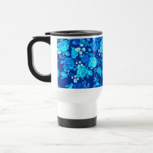 Mug De Voyage Motif de fleurs de rose bleue classique-87600