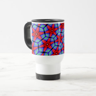 Mug De Voyage Motif de Fleurs de tissus rouges