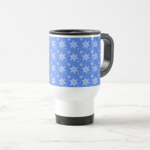 Mug De Voyage Motif de flocons de neige, Flakes blancs, Neige, B