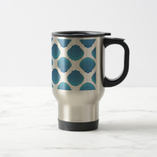 Mug De Voyage Motif de mosaïque Blue Seashell