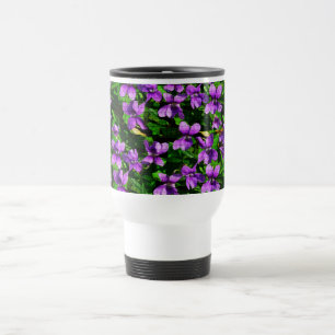 Mug De Voyage Motif de mosaïque en bois de violet de fleur WI