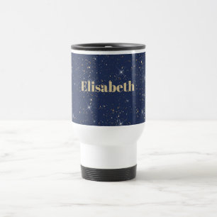 Mug De Voyage Motif de parties scintillant en or brillant bleu m