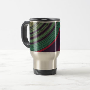 Mug De Voyage Motif de rainures de disque abstrait rétro cool