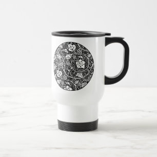 Mug De Voyage Motif de vigne de raisin noir et blanc de William