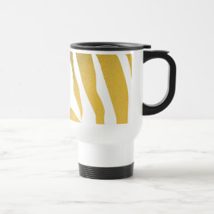 Mug De Voyage Motif Faux Gold Zebra Print Stripes