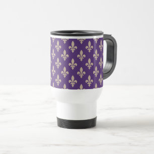 Mug De Voyage Motif Fleur de Lis, Crème Royale Française sur Vio