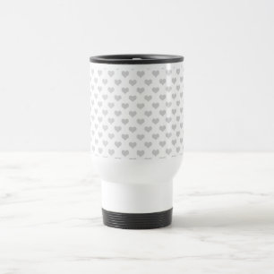 Mug De Voyage motif grunge girly d'emo gris de coeurs de la