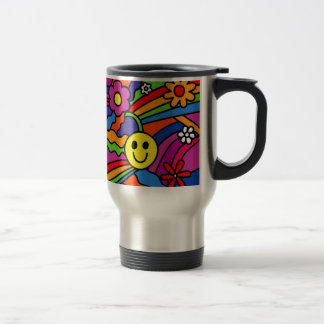 Mug De Voyage Motif hippie d'arc-en-ciel