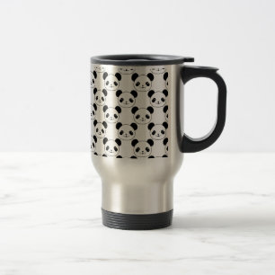 Mug De Voyage Motif Kawaii Panda En Noir Et Blanc