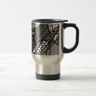 Mug De Voyage Motif Patchwork Noir & Blanc 05