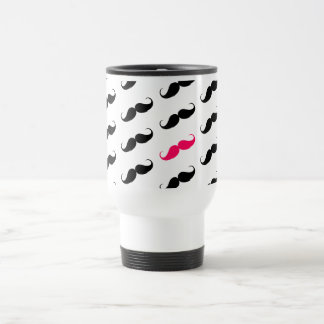 Mug De Voyage Motif rose et noir Girly drôle de moustache