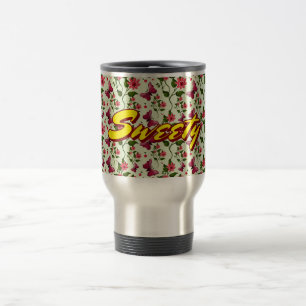 Mug De Voyage Motif sans couture personnalisé de cerisier papill