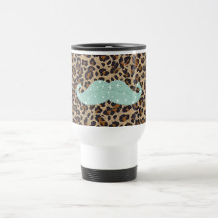Mug De Voyage Moustache et poster de animal verts turquoises