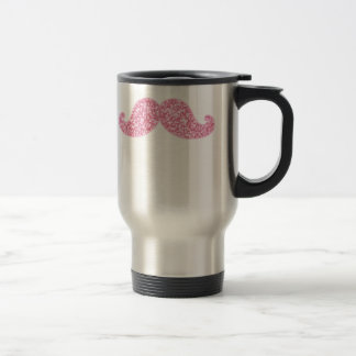 MUG DE VOYAGE MOUSTACHE ROSE GIRLY DE PARTIES SCINTILLANTES