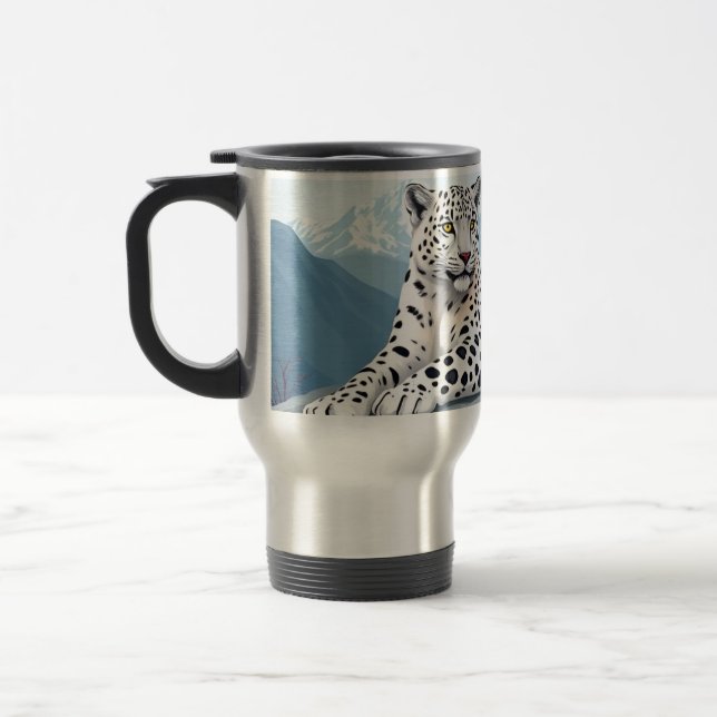 Mug De Voyage Mug, avec design léopards des neiges (Gauche)